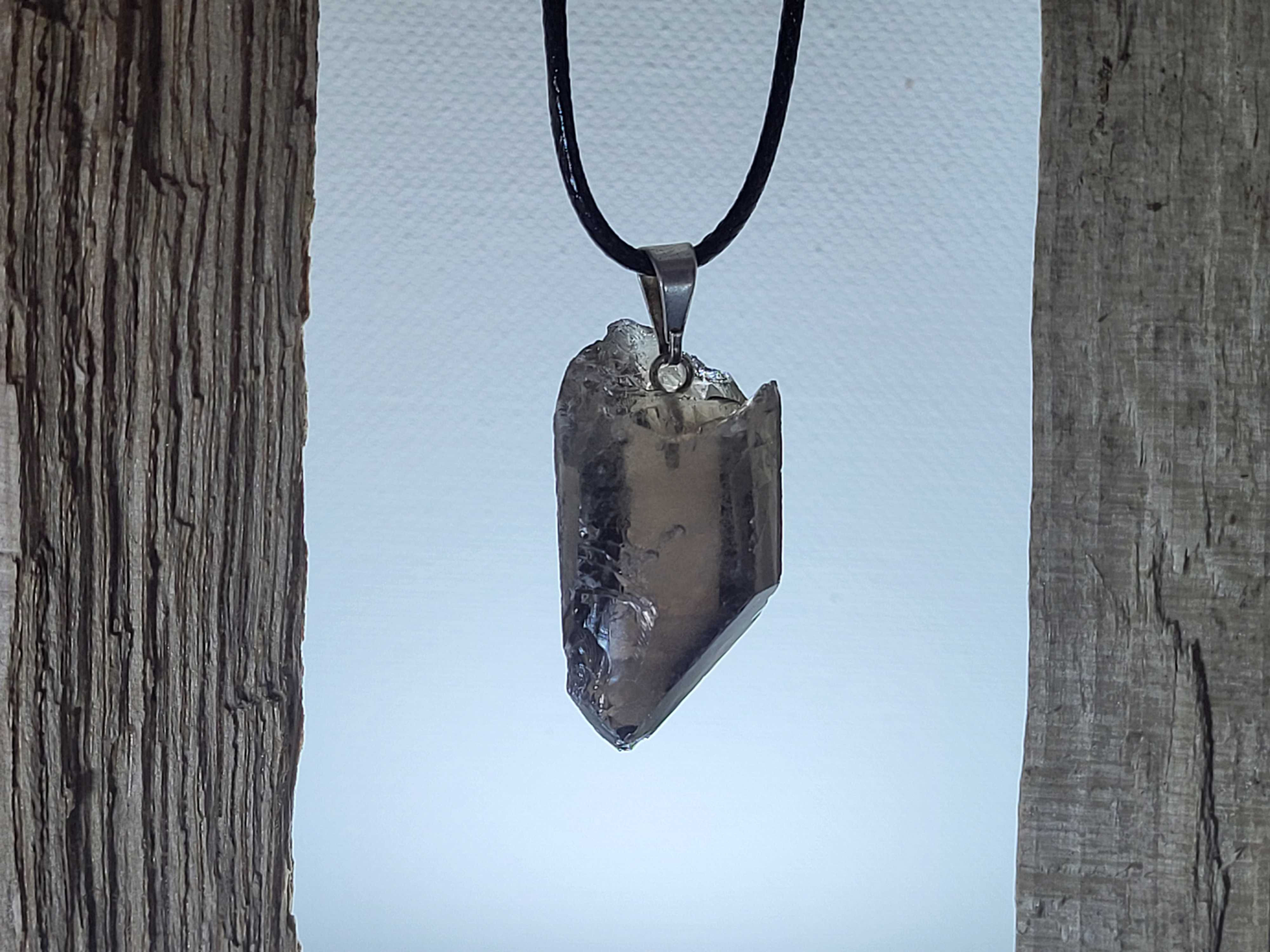 Rauchquarz Spitze mit Stift und Öse