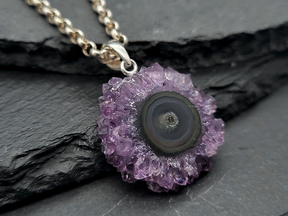 Miniaturbild: Amethyst Stalaktit Anhänger mit 925er Silberöse