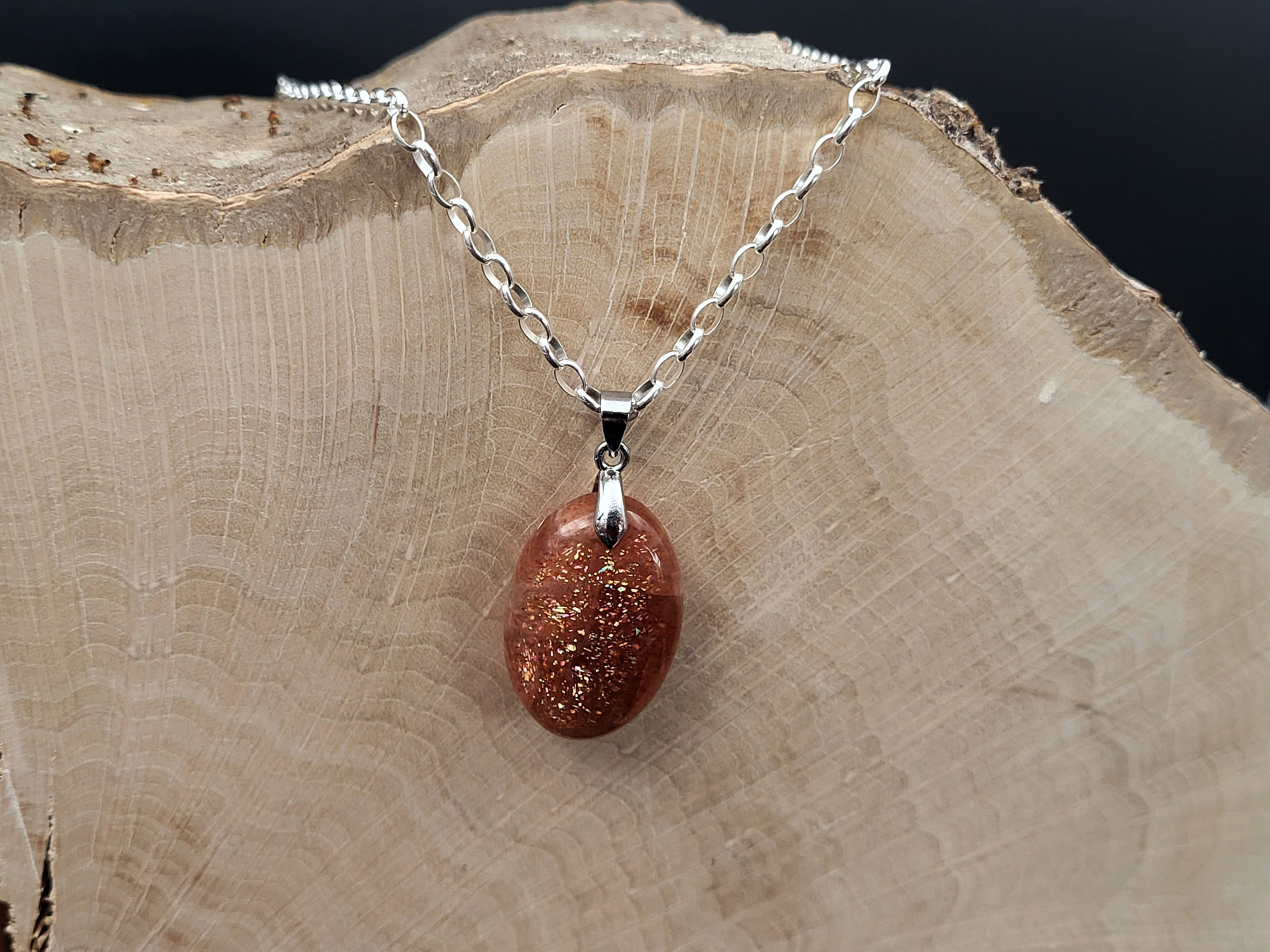 Sonnenstein Anhänger mit 925er Silberöse