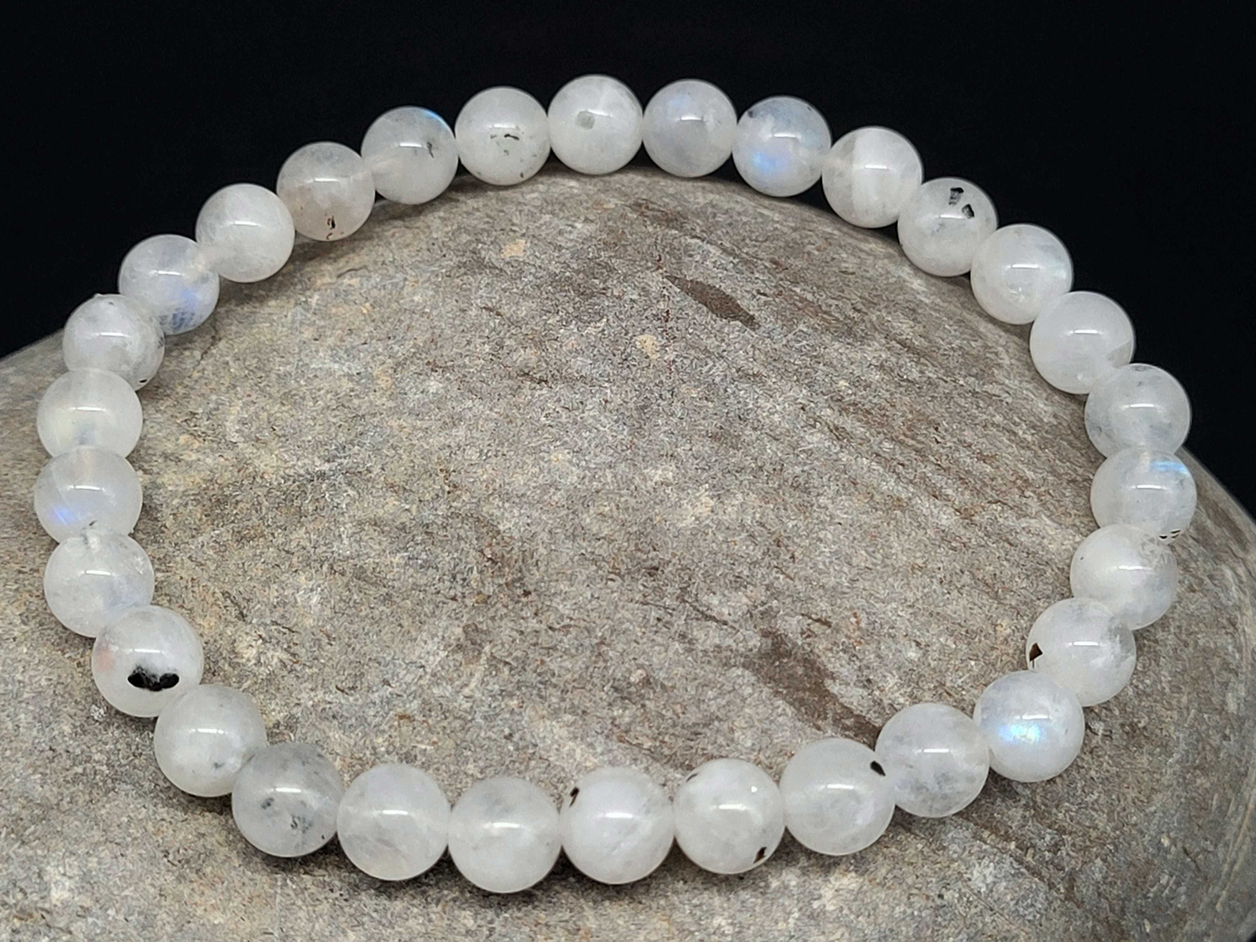 Armband elastisch Regenbogen Mondstein