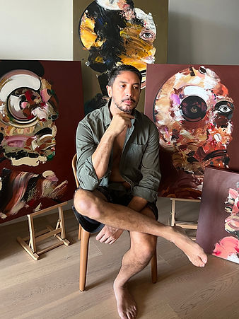 Portrait of resident artists in their studio at bEam arts