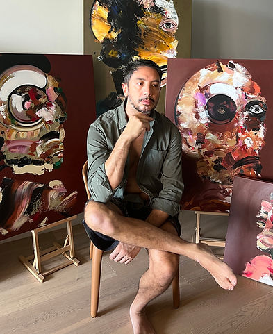 Portrait of resident artists in their studio at bEam arts