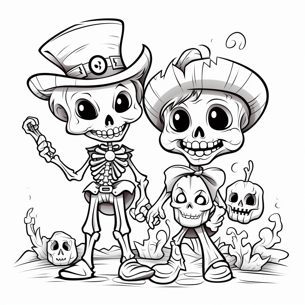 Skeleton coloring page