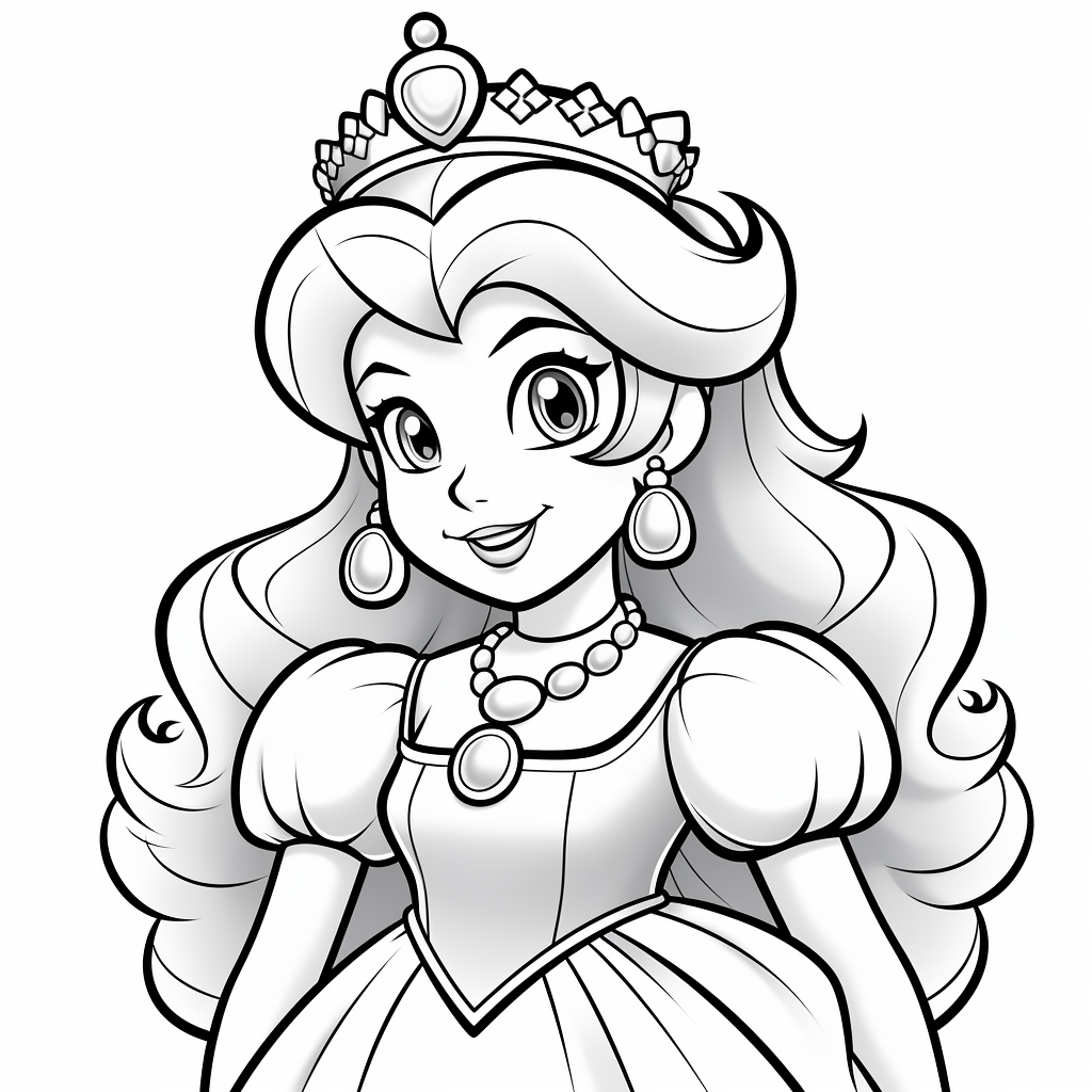 Princess Peach Coloring Pages