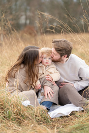 Family photo amongst the long grass in Fleet Hampshire