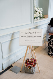 A welcome sign for a wedding at Shaw house, Newbury