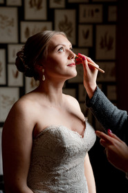 Finishing touches for bridal prep