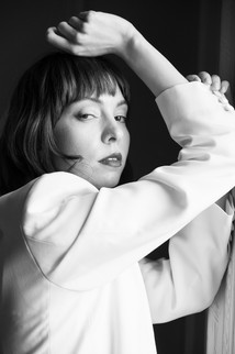 Black and white editorial style bridal image Styled Shoot