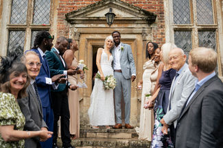 A bride and groom at shaw house