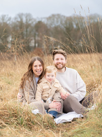 Family photo amongst the long grass in Fleet Hampshire