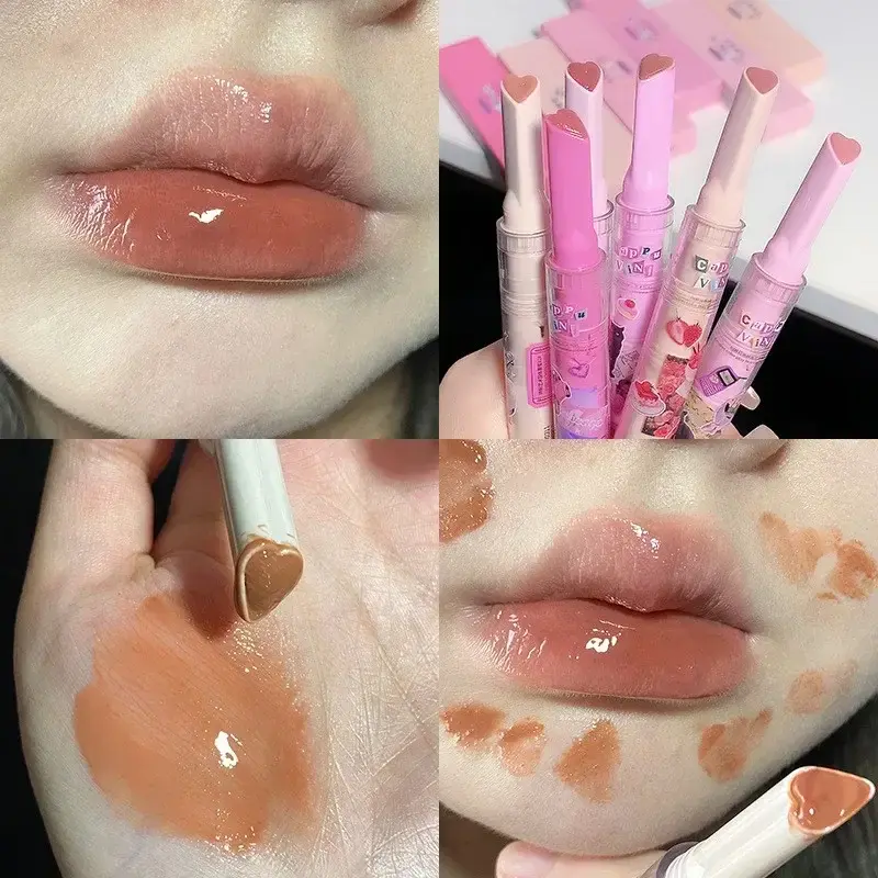 Miniatura: Baton Rosa Brilho de Água Transparente Esmalte Labial á prova D´água