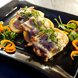 Garlic parmesan chicken bruschetta