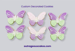 Custom Decorated Butterfly Cookpes