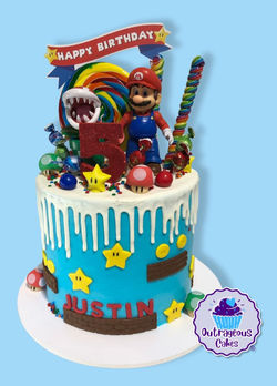 Mario Themed Drip Cake
