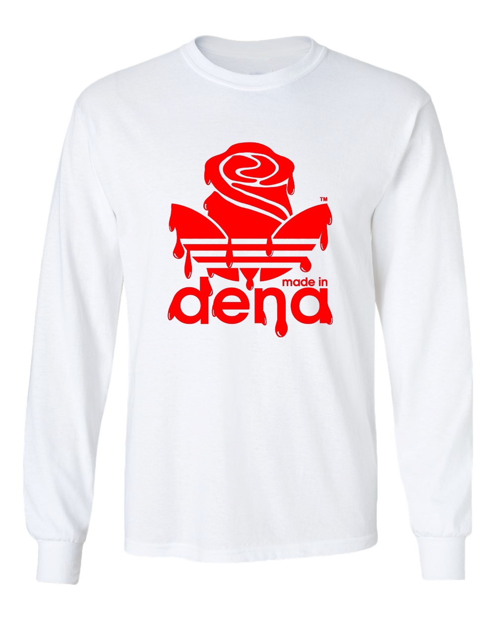 MADE IN DENA Adirose Drip Red Logo Long Sleeve T-Shirt