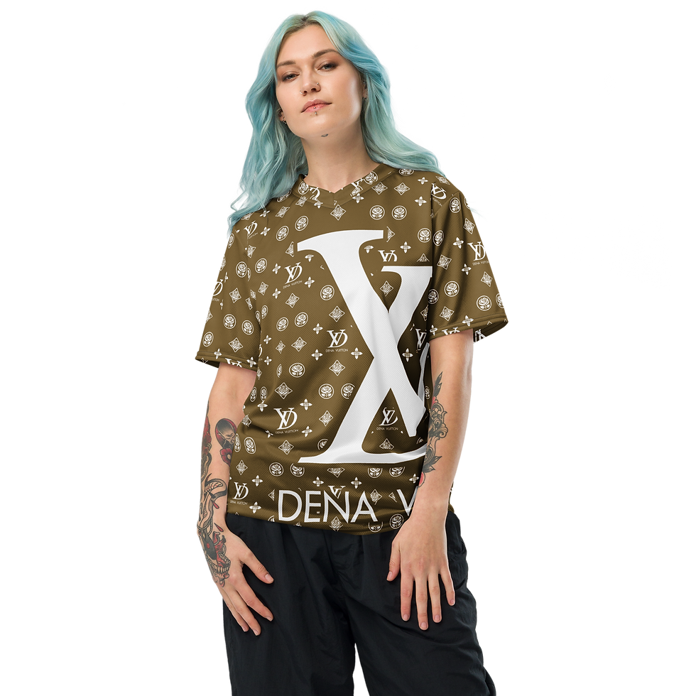 Thumbnail: MADE IN DENA "DV" Classic Brown V-Neck T-Shirt