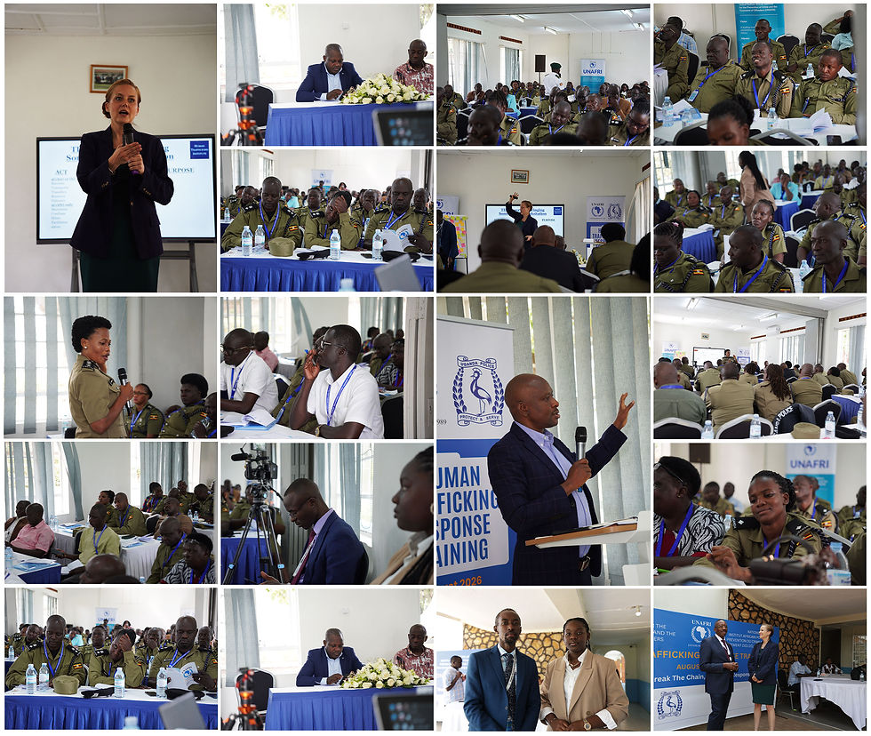 Highlights from Day 2 of UNAFRI’s Capacity-Building Training on Human Trafficking for the Uganda Police Force.