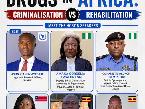 UNAFRI to Host Fifth AYCPP Discussion on Drugs in Africa: Criminalisation Vs Rehabilitation