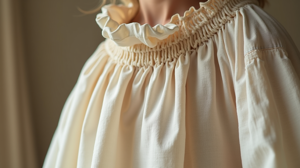 Close-up of a handmade cotton dress with natural dye