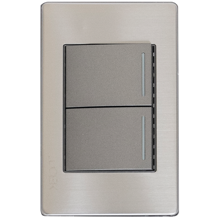 PLACA METALICA LUCEK DOBLE APAGADOR, MOD: BP02