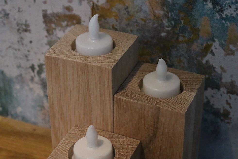 Thumbnail: solid oak candle holders