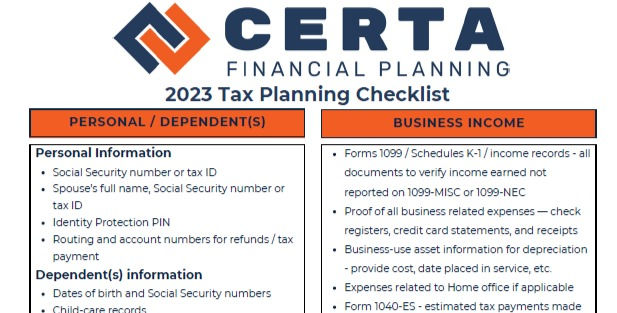Tax Planning Checklist - 2023
