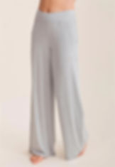 Fleur't Flared Leg Lounge Pant in Grey, on model, front view