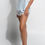 Thumbnail: Ginia Silk Short with Lace in Sky Blue, on model, side view