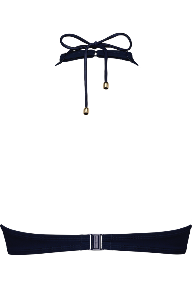 Thumbnail: Marlies Dekkers navy swim top with neck strap back view