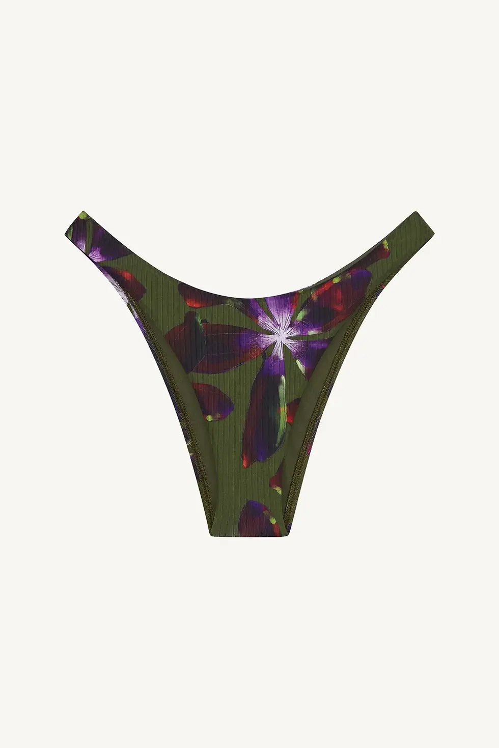 Vitamin A Cali Hi Leg Swim Bottom in watercolor orchid print, product image