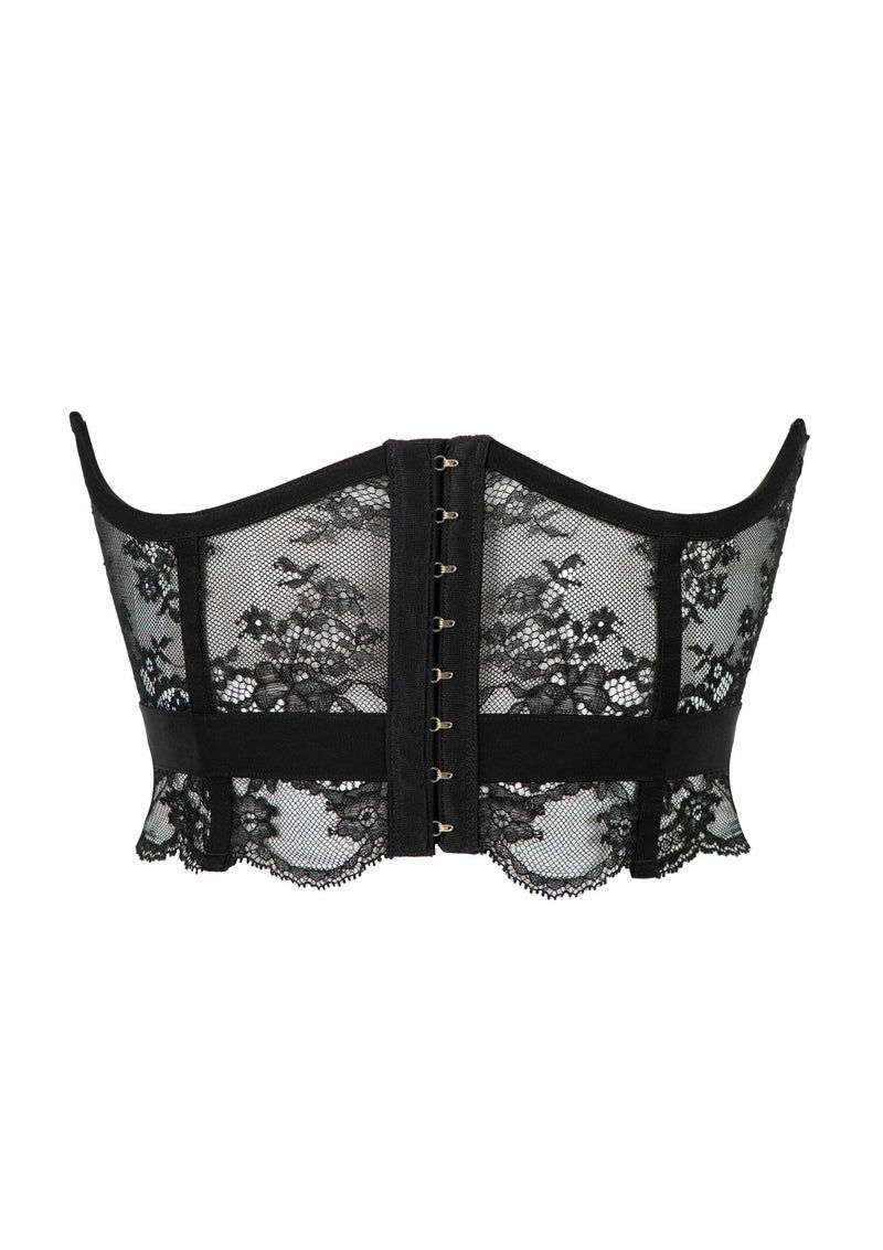 Miniatura: Atelier Amour Evasion Sensuelle Cupless Bustier in Black hook-and-eye closure