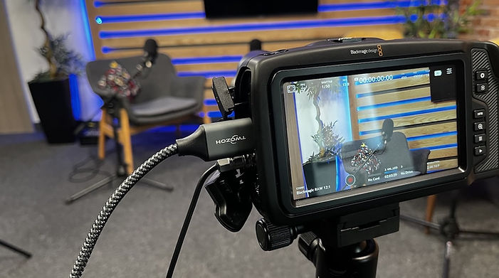 Podcast studios with Blackmagic Pocket Cinema Camera