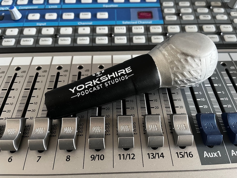 Foam Mic on a mixing Desk