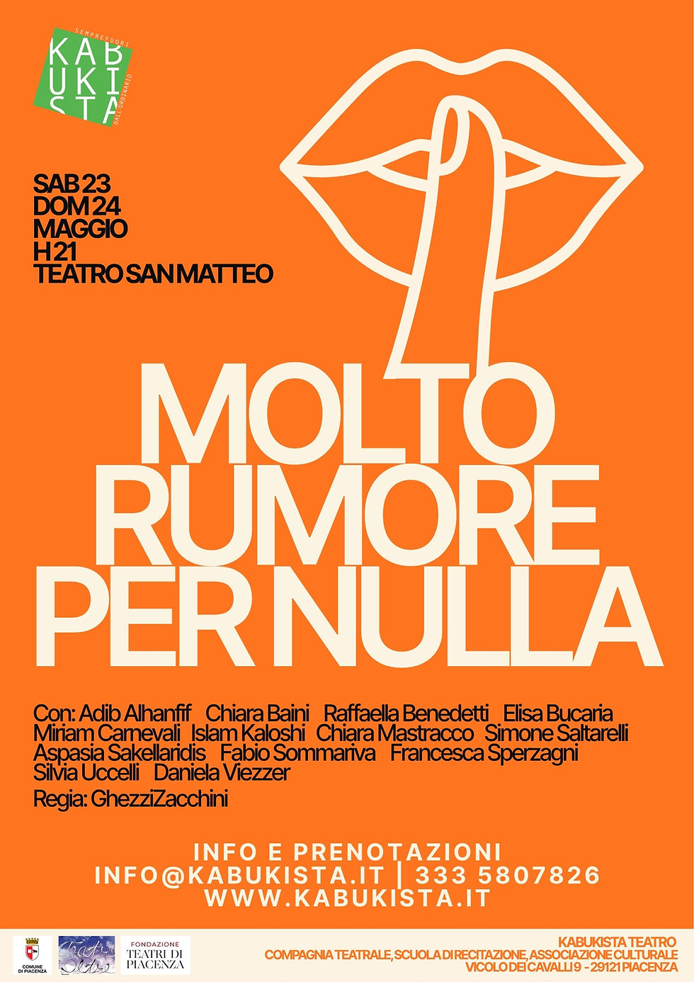 Molto rumore per nulla Kabukista Teatro Silvia Zacchini Francesco Ghezzi Piacenza
