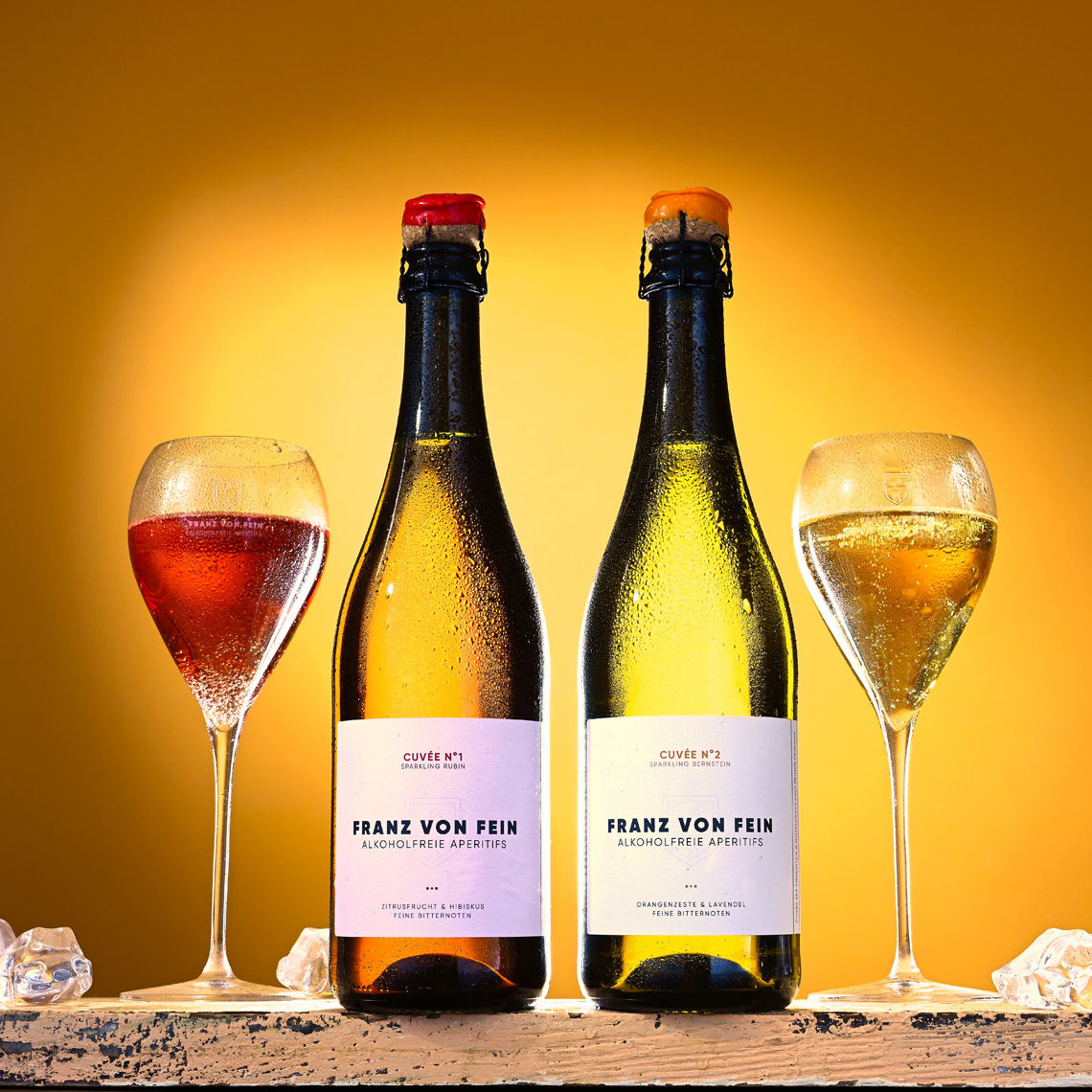 Alkoholfreier Sparkling Cuvée | Rosé und Blanc | 2 x 750 ml