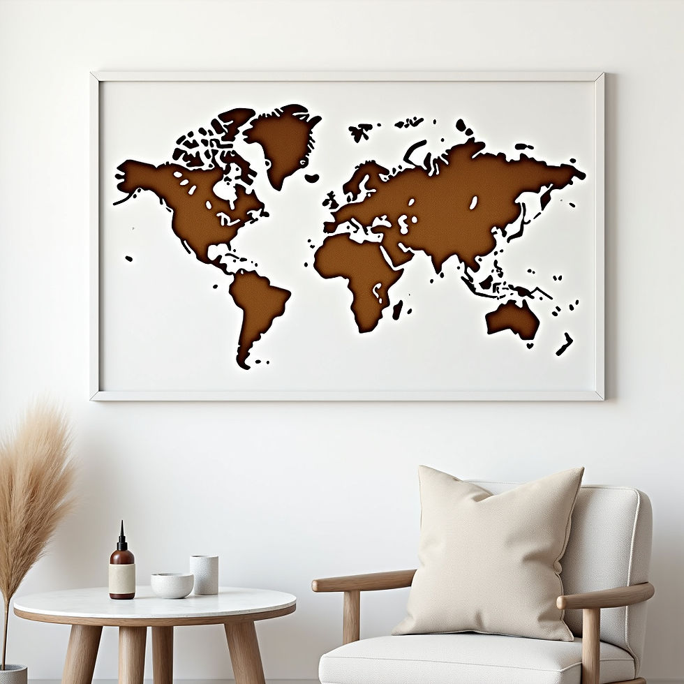 Textured World Map Art