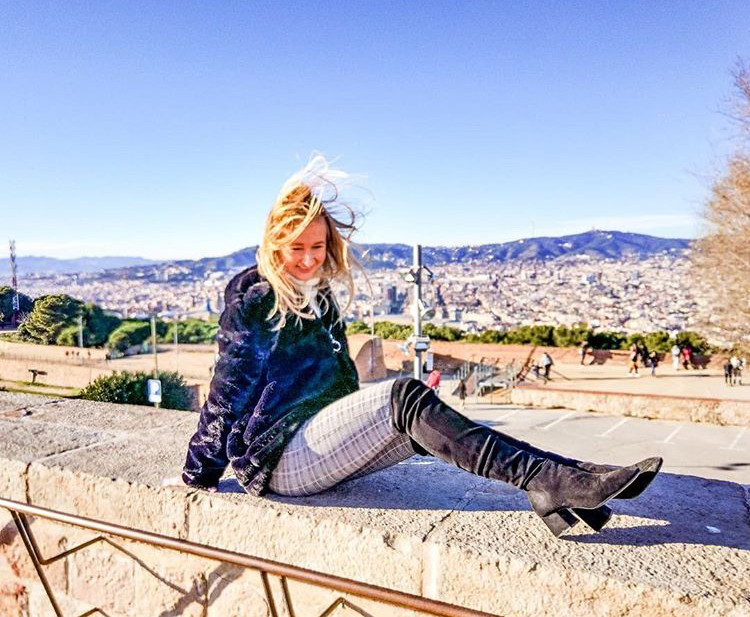 sitting on a ledge