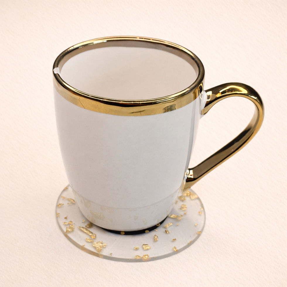 Thumbnail: Transparent Gold Foil Acrylic Coaster for Wedding Favor