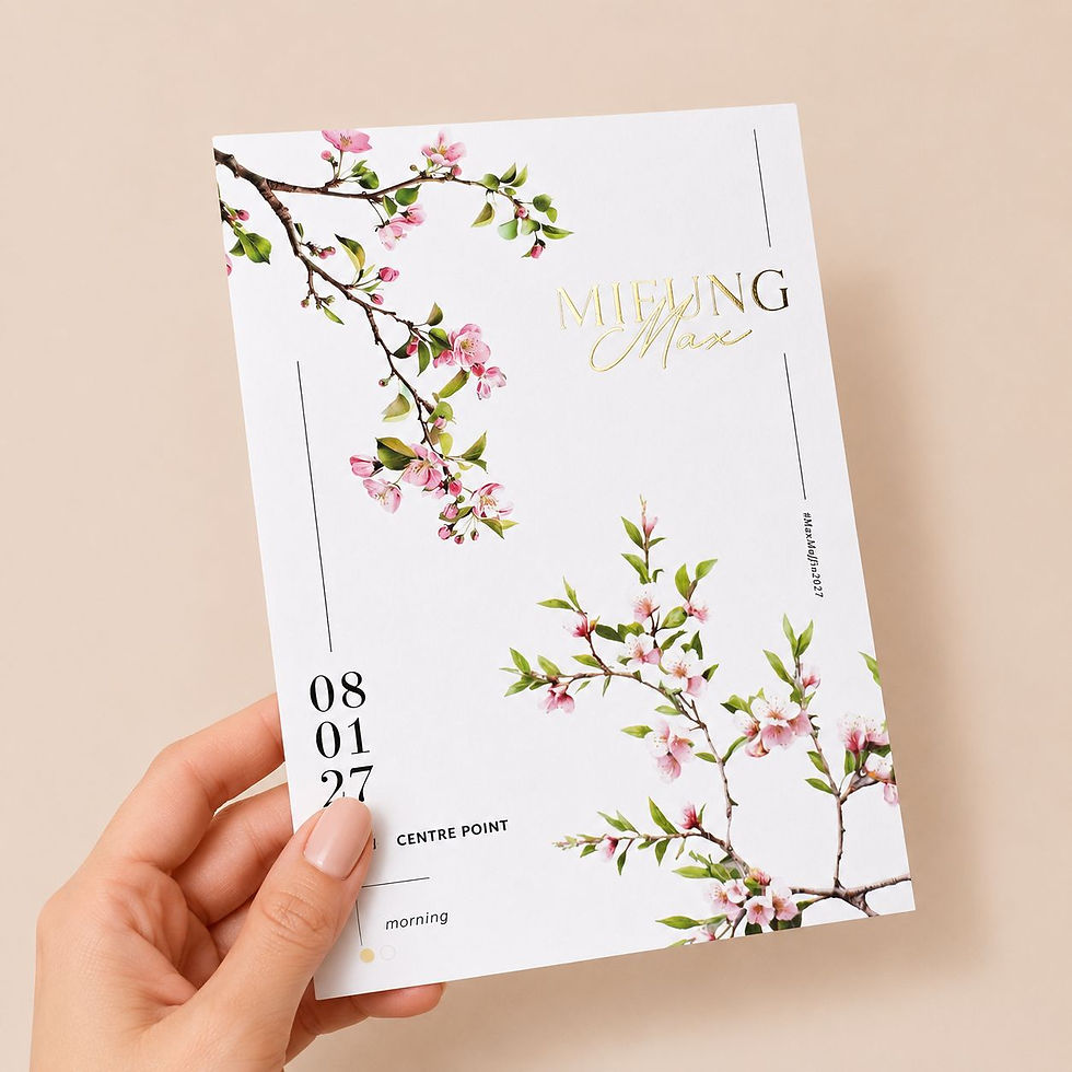 Thumbnail: Refined Sakura Minimal Gold Foil Wedding Invitation
