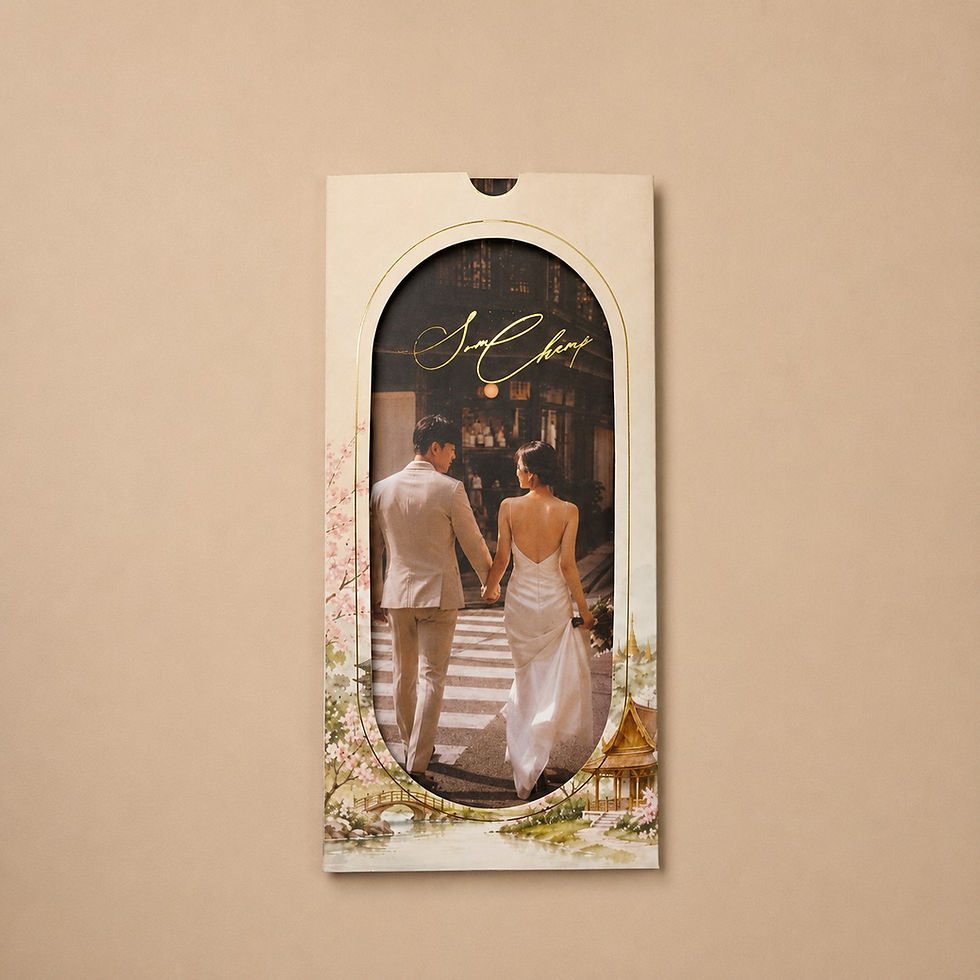Thumbnail: Custom Sleeve Wedding Invitation with Photo Card