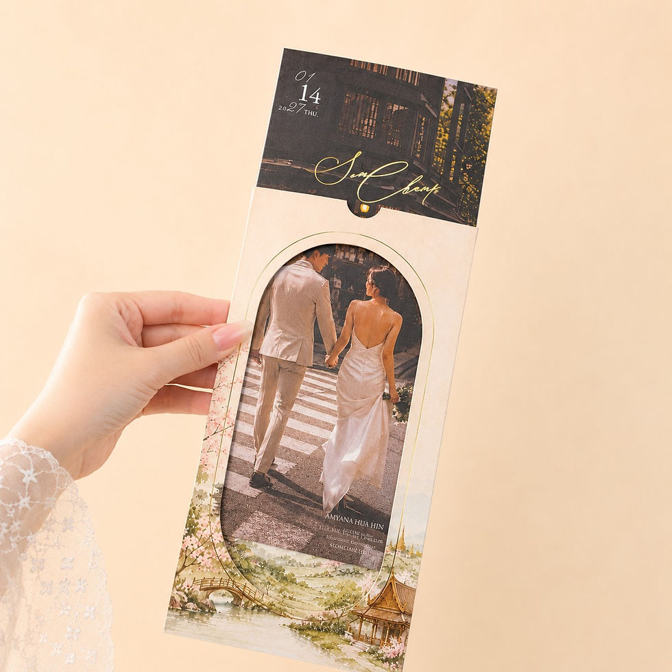Thumbnail: Custom Sleeve Wedding Invitation with Photo Card