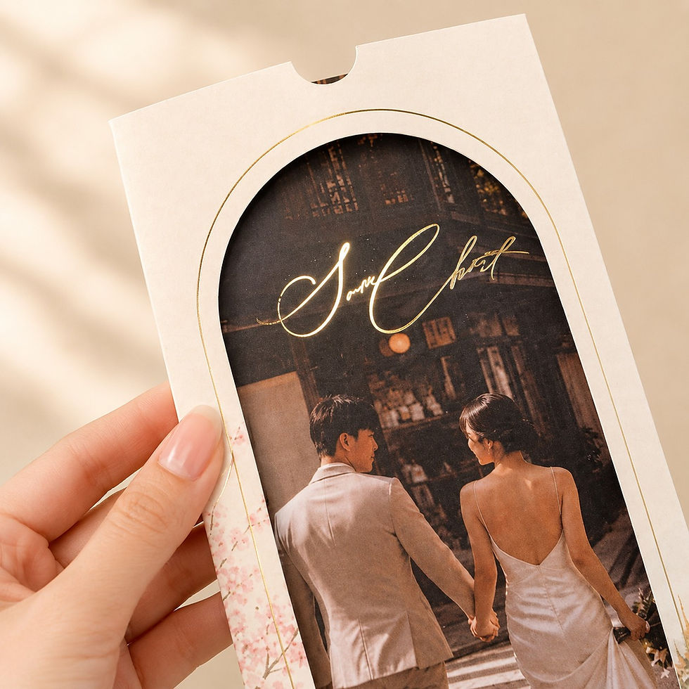 Thumbnail: Custom Sleeve Wedding Invitation with Photo Card