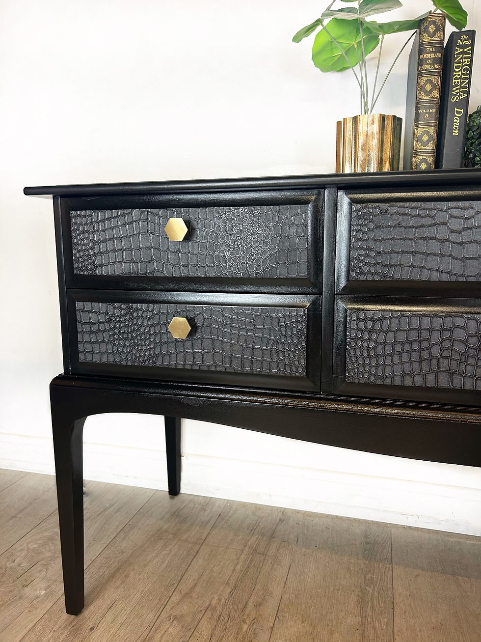 Stag Minstrel Black Modern Sleek Sideboard, Dressing Table, TV Unit. Luxury Furniture Norfolk, Cambridgeshire. Lincolnshire