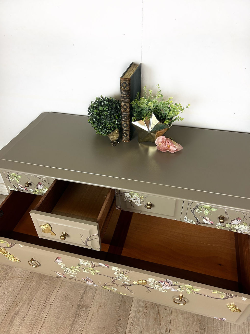 Thumbnail: Neutral Blossom flight Stag Chest of Drawers