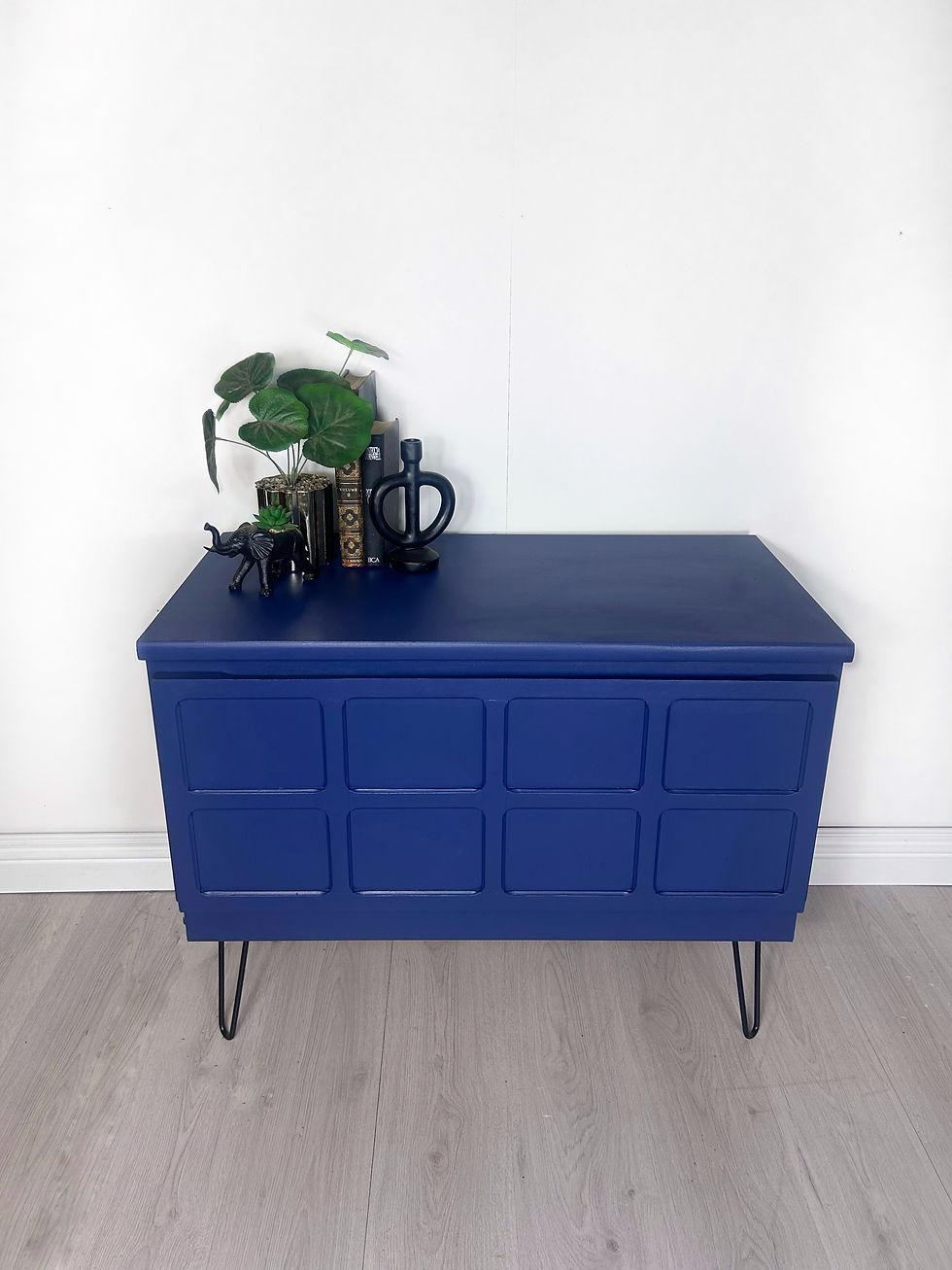 vintage nathan cabinet painted blue
