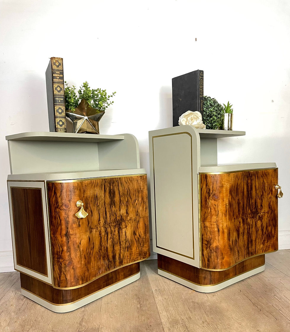 Thumbnail: Art Deco Bedsidw Cabinets in Pale Green