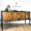 Thumbnail: Burr Walnut Blue Sideboard Drinks  Cabinet 