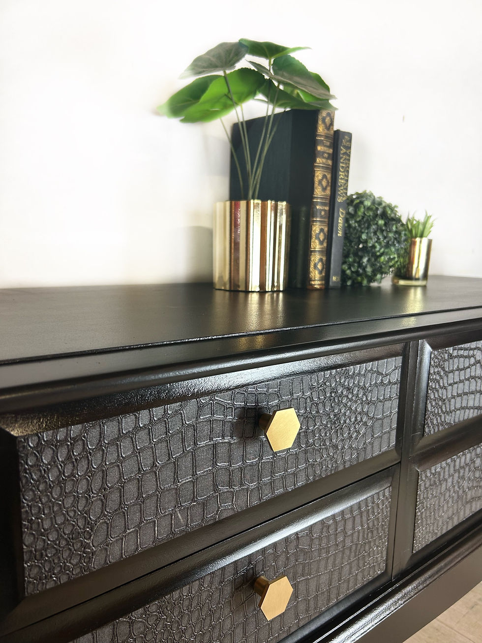 Thumbnail: Stag Minstrel Black Modern Sleek Sideboard, Dressing Table, TV Unit. Luxury Furniture Norfolk, Cambridgeshire. Lincolnshire