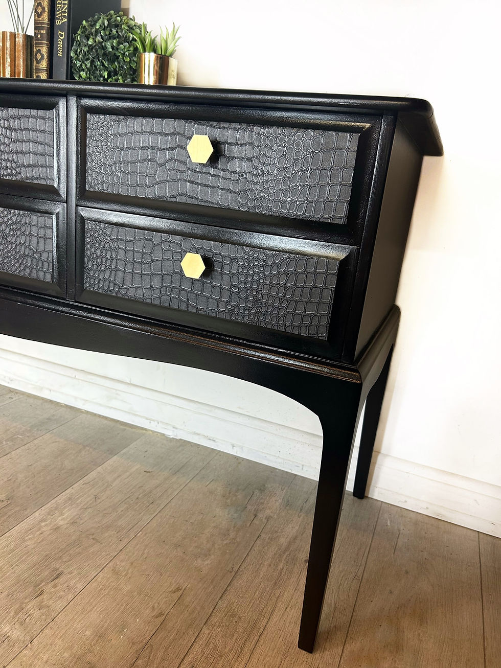 Thumbnail: Stag Minstrel Black Modern Sleek Sideboard, Dressing Table, TV Unit. Luxury Furniture Norfolk, Cambridgeshire. Lincolnshire