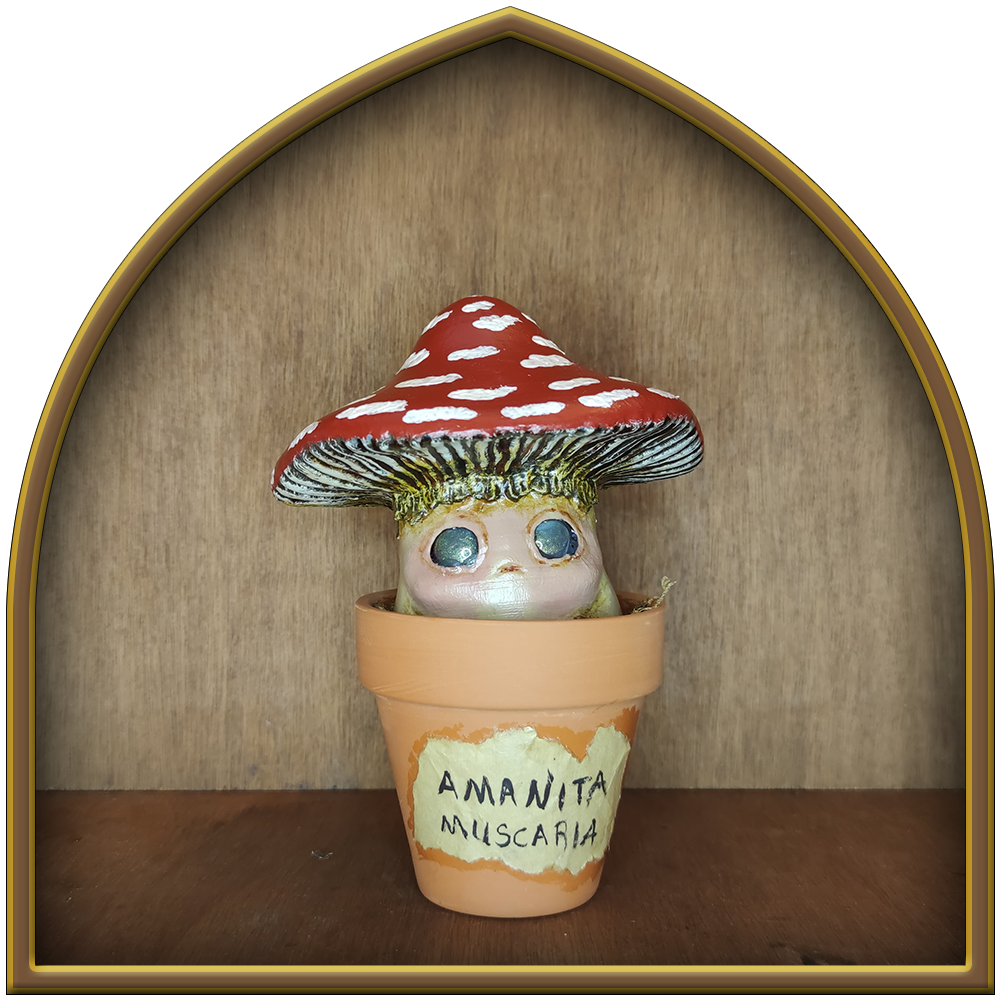 Large Amanita Muscaria in pot OOAK